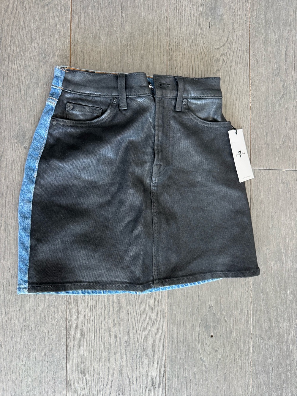 7 For All Mankind Women's Black and blue Skirt